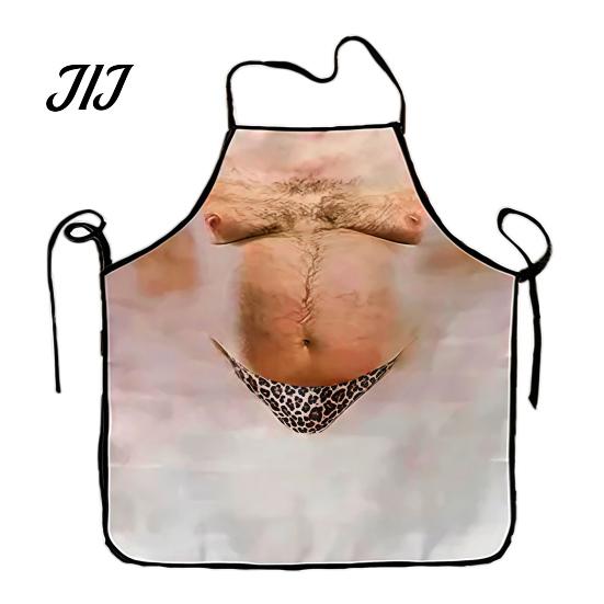 Unique Birthday Gifts for Men And Women Funny Hairy Belly Apron, Waterproof Canvas Cooking Adjustable Straps Prank White Elephant Party Bib