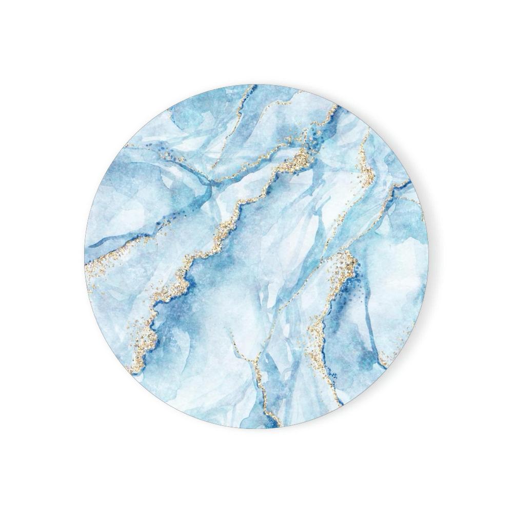 Round Absorbent Ceramic Stone Coasters Set with Cork Base Marble Coasters for Table Housewarming Gift for Home Decoration