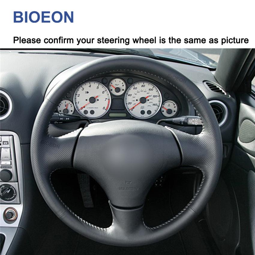 Black PU Artificial Leather Steering Wheel Cover for Mazda MX-5 MX5 Miata NB 1998-2003 2004 2005 RX-7 RX7 1999-2001
