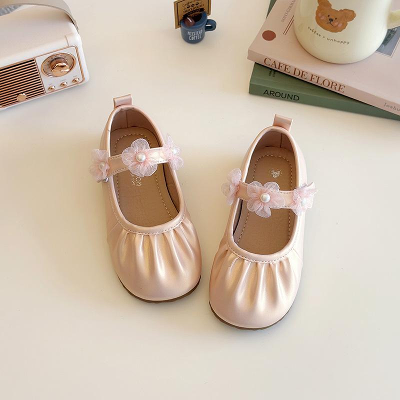 New Fashion Lace Small Fragrance Style Girls Comfortable Soft Bottom Leather Shoes