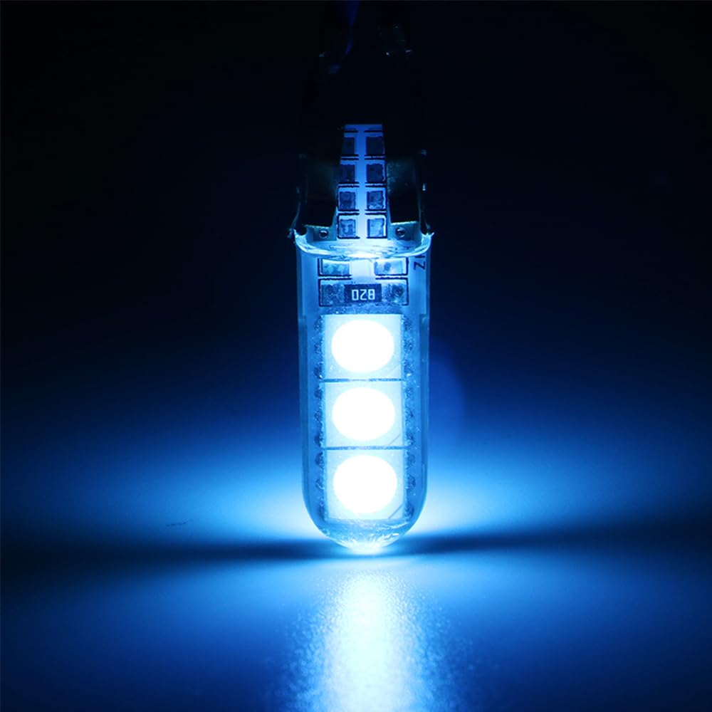 Futwod T10 LED Position Lamp Ice Blue LED Bulb Silicone