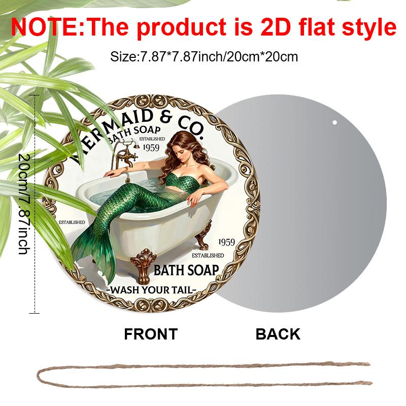 2D Flat aluminum Bathroom decor Metal signs Bathroom wall art, Vintage bathroom artwork, Rustic farmhouse wall decor, Waterproof wall art for