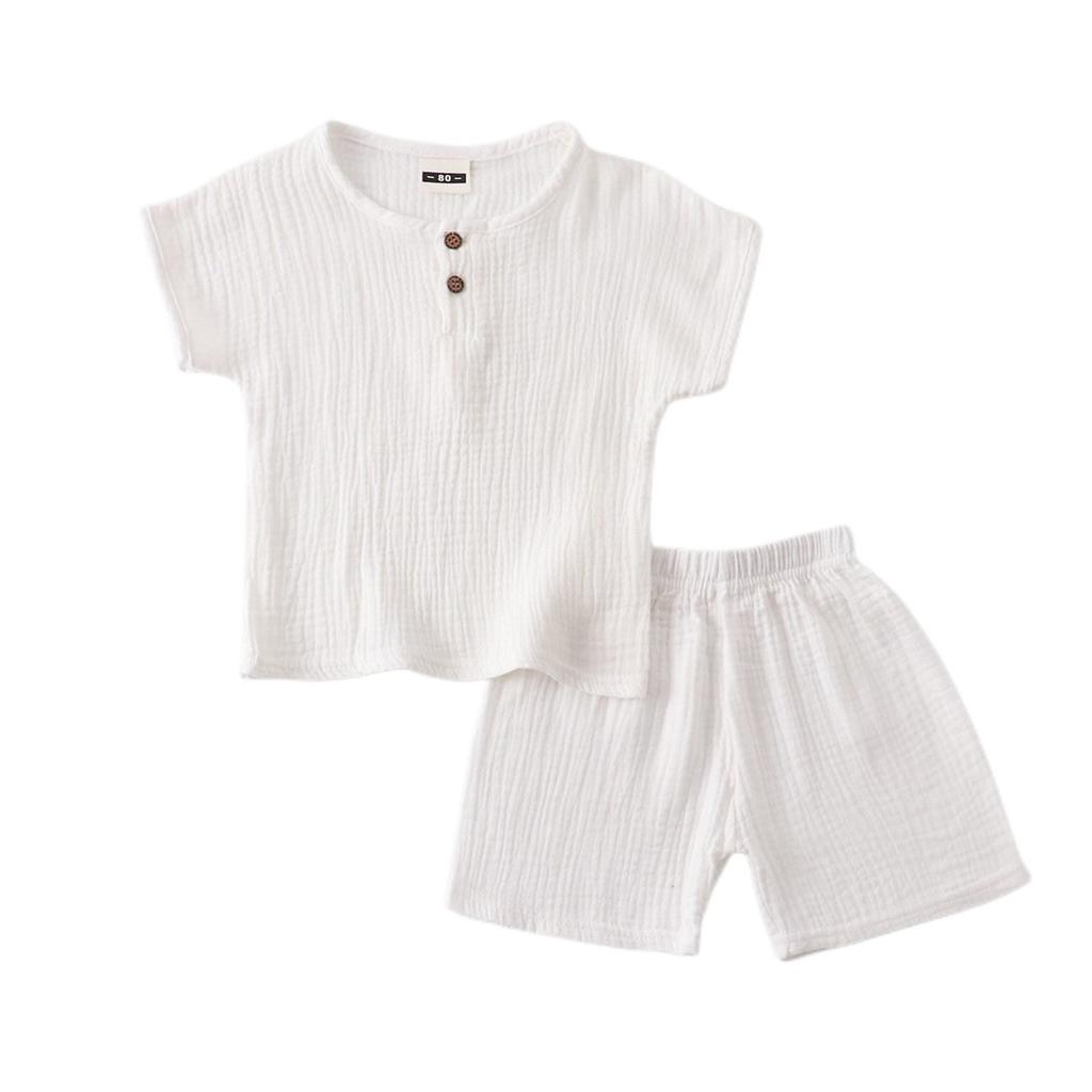 Summer Baby Boys Waffles Clothes Sets Kids Solid Shirt +shorts 2pcs Suit Toddler Costume Summer Children's Clothing Casual Sets