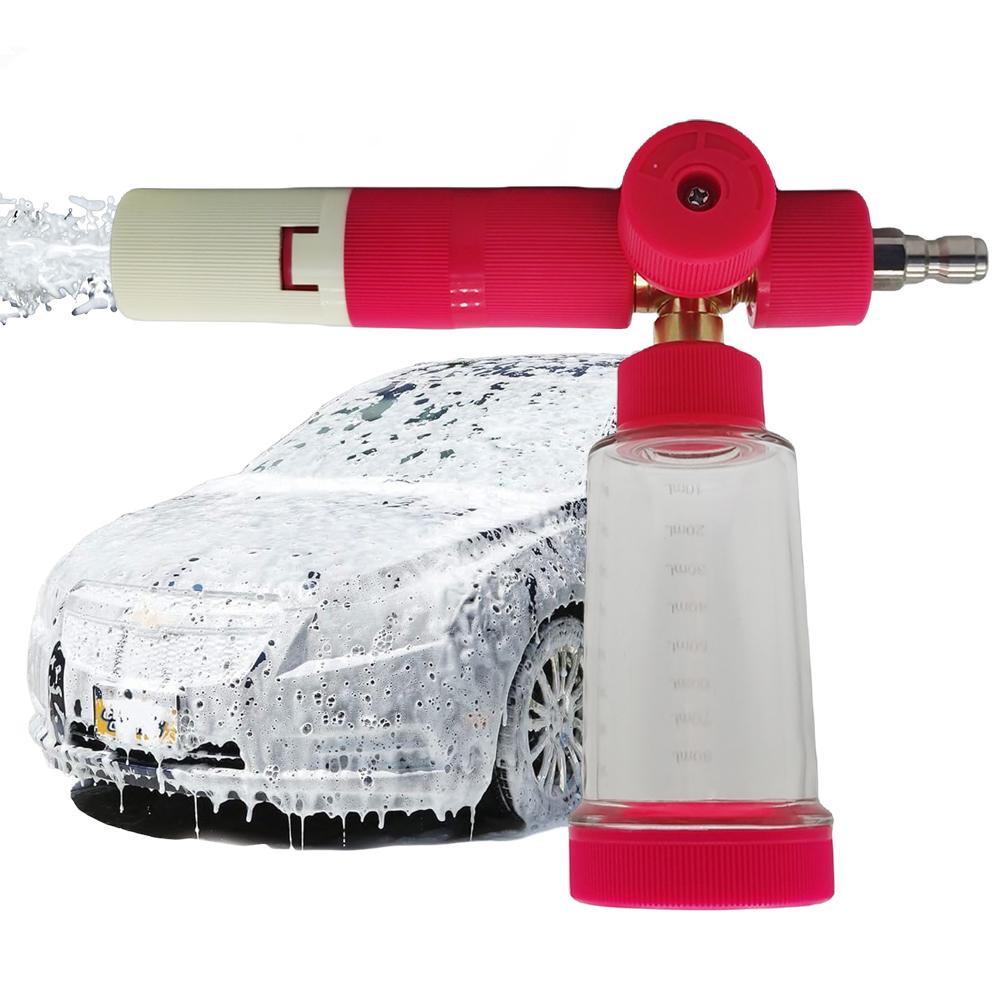 100ml Water Foam Pot with 1/4 Inch Quick Connector Soap Foam Spray Bottle Adjustable Car Wash Foam Sprayer for Car Wash