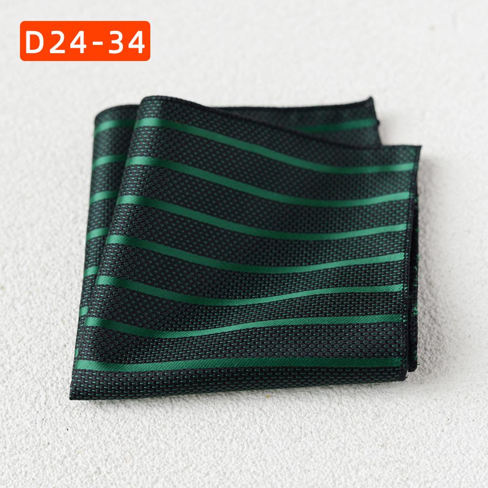 Striped Polyester Silk Pocket Square for Wedding or Business
