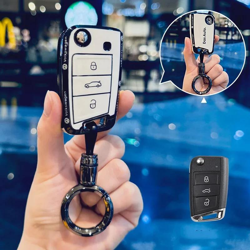 TPU Car Key Case Cover Shell Protector Fob For VW Volkswagen Polo Tiguan MK2 Passat B5 B6 B7 Golf 4 5 6 7 MK6 MK7 Jetta Lavida Da7
