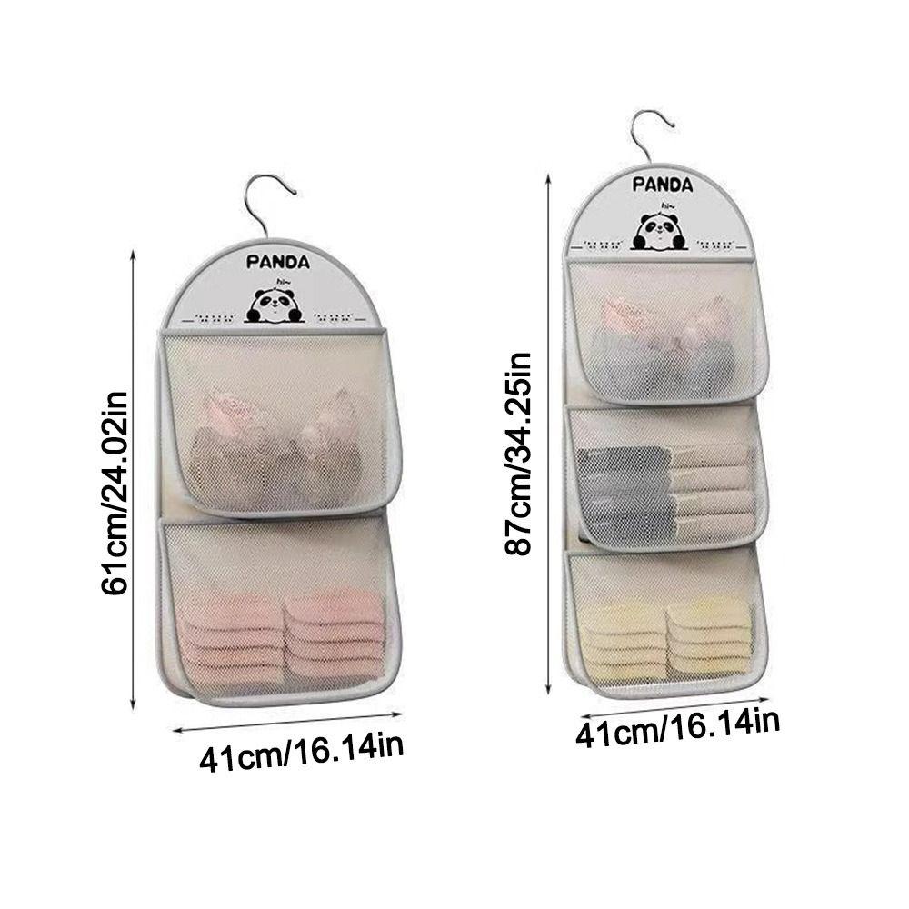 Durable 2/3Layer Underwear Storage Bag Large Capacity with Hanger Socks Hanging Bag Multi-layer Wardrobe Organizer