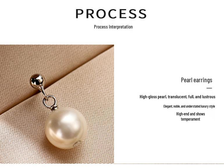 Exquisite Korean Style 999 Pure Silver Pearl Dangle Earrings for Women - Niche Design, High-End Ear Jewelry