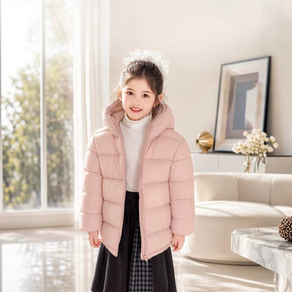 Children's Puff Style down Jacket White Duck down Coat for Boys And Girls Winter Thick Warm Waterproof Trendy Kids' Out