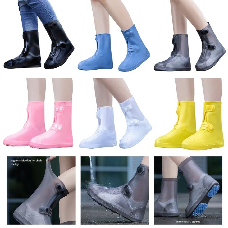 Couvre-chaussures Épaissis Couvre-bottes pour Adultes Enfants Avec Semelles Antidérapantes Fermeture à Boucle Réglable Bottines Réutilisables Sur-chaussures