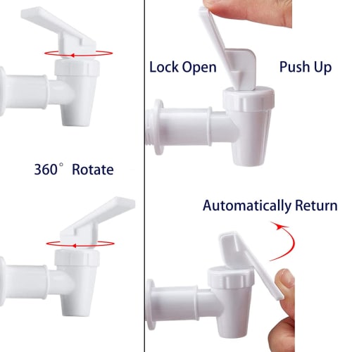 HUINING BPA-Free Plastic Faucet Replacement Cooler Faucet for Countertop Home Bucket Water Cooler Filtration System Pitcher Water Dispenser (2-Pack Bl