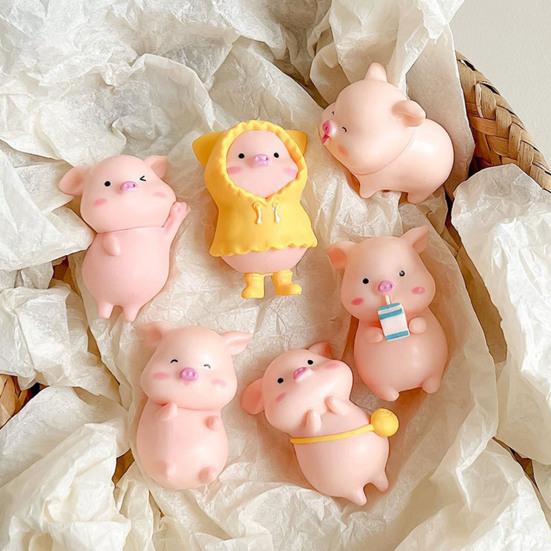 Mini Pig Figurines Cartoon Toy Cute Toppers for Home Piglet Cake Miniature Pig Office Desk Birthday