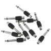 Hot Sale 10 Pcs RCA Female Jack To 6.35mm 1/4" Male Mono Plug Audio Adapter Connector