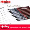 Rotring Red Ring Technical Inking Pen Set, 0.1-0.8mm for Manga and Drawing
