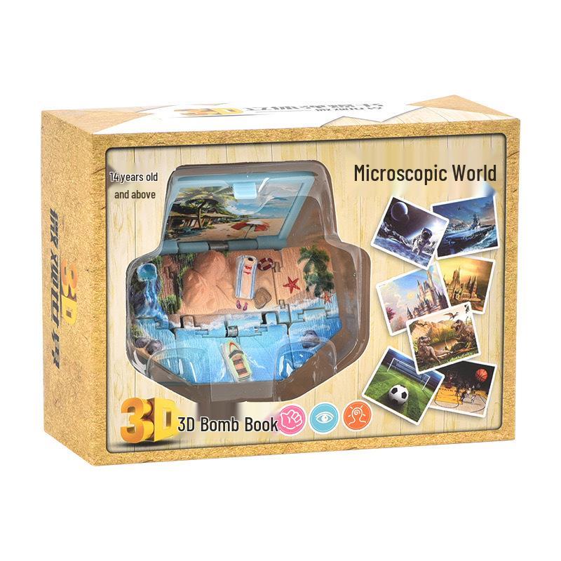 Mini Hamburger 3D Pop-up Book Keychain: Trendy Pendant & Creative Decompression Toy.
