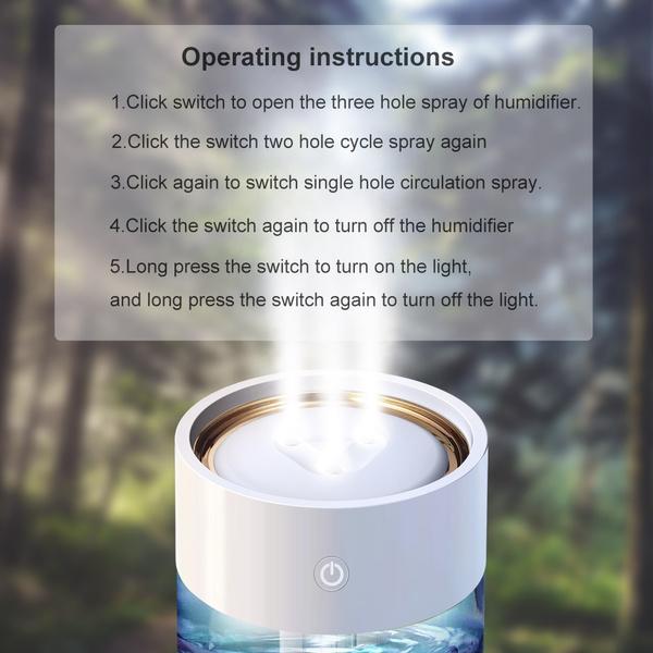 2000ML 3 Löcher USB Luftbefeuchter Ätherisches Öl Aromatherapie Cool Mist Maker Luftreiniger mit LED Romantisches Licht