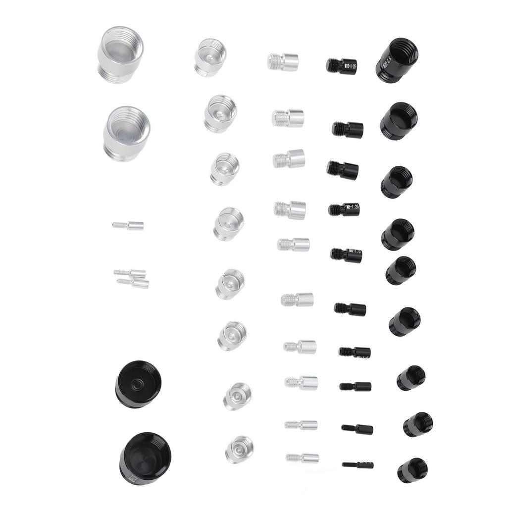 44PCS Kontrola závitů matic a šroubů z hliníku s vysokou přesností, identifikační měřidlo pro šrouby a matice s úložným boxem