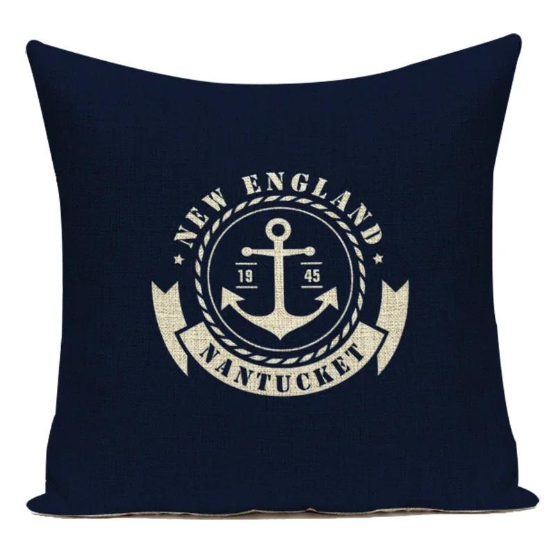 Nautical Anchor Rudder Cushion Cover Pillow Case Ocean Lighthouse Pillow Cover For Living Room Home Decorative Pillow Case