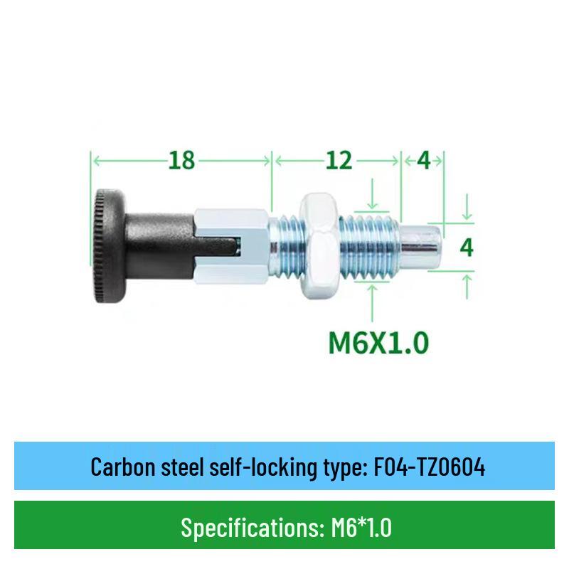 Stainless Steel Self-Locking Plunger with Coarse Thread and Pull Ring