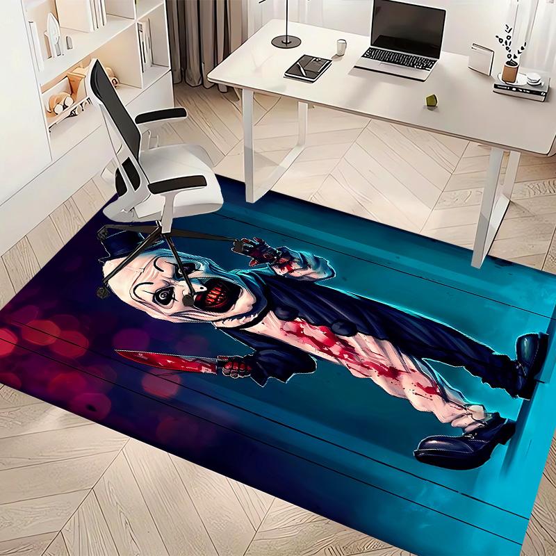 Art the Clown Terrifier Printed Absorbent Washable Carpet, Non-Slip Bathroom Mats, Kitchen Rugs, Yoga Mat,Living Room Entrance, Camping Picnic Rugs