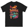Louisville Kentucky T-Shirt Souvenir Tee Horse Riverboat Bridge Cardinal Graphic Travel Keepsake Shirt