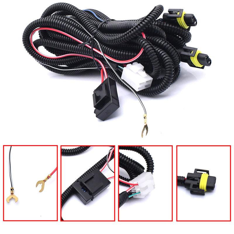 H11 H8 H16 Fog Light Lamps Wiring Harness LED Indicator Switch Kit 12V 40A Relay