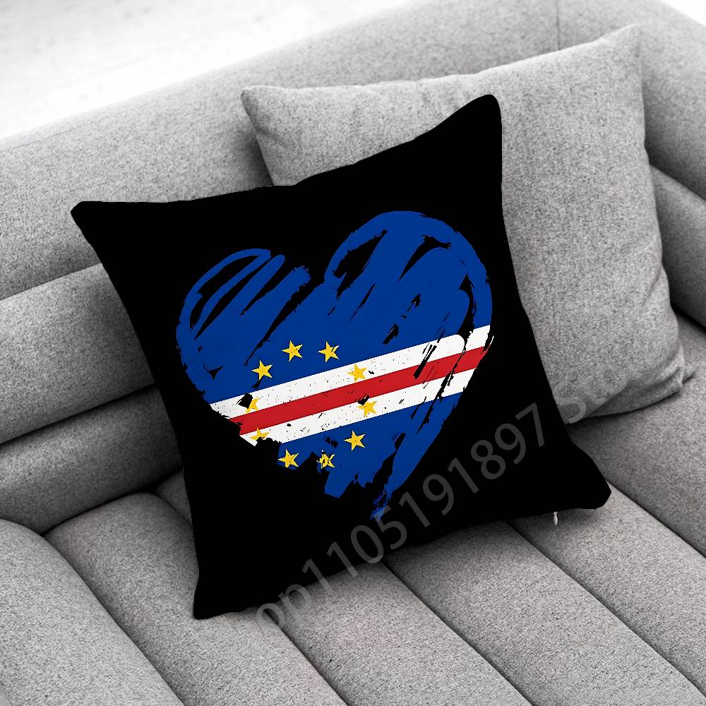 Afrika Kap Verde Reisepass Flagge Kissenbezug für 45X45cm 40X40cm 55X55cm 50X50cm 30X30cm Quadratischer Auto-Kissenbezug Muschel