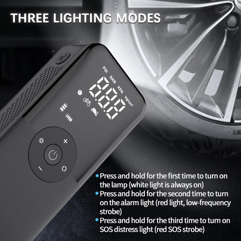 Cordless Car Tyre Inflator Portable Compressor For Motocycle Bicycle Balls Rechargeable Air Pump Digital Tire Inflator