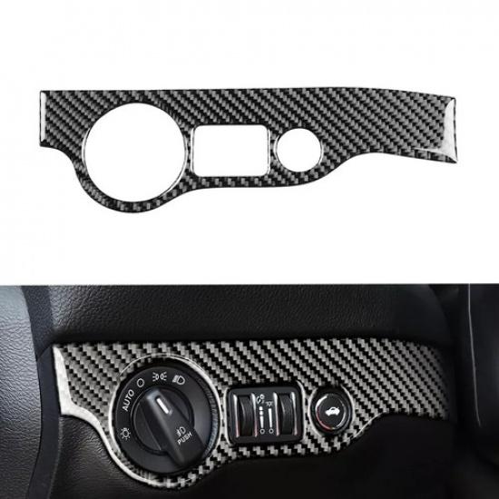For 2015- Dodge Challenger Carbon Fiber Headlight Switch Frame Cover Trim