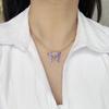 iF ME Simple Stacked Butterfly Pendant Necklace for Women Gold Chain Choker Jewelry Fashion Accessories