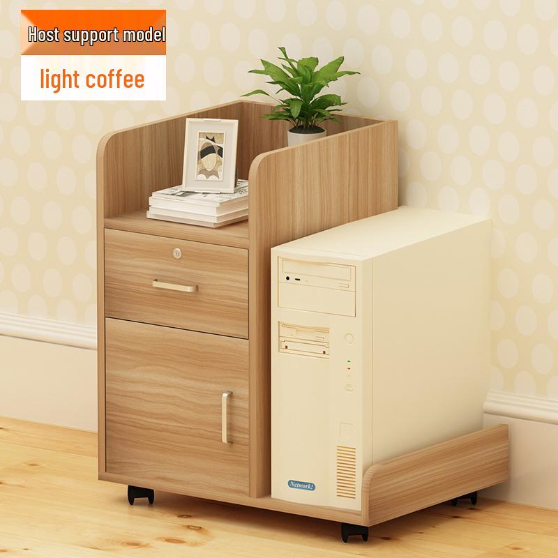 Mobile Lockable Filing Cabinet with Three Drawers - Floor-standing Storage for Office or Bedside