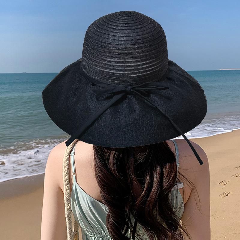 New organza big edge beach hat children outdoor outing shading color glue sun hat