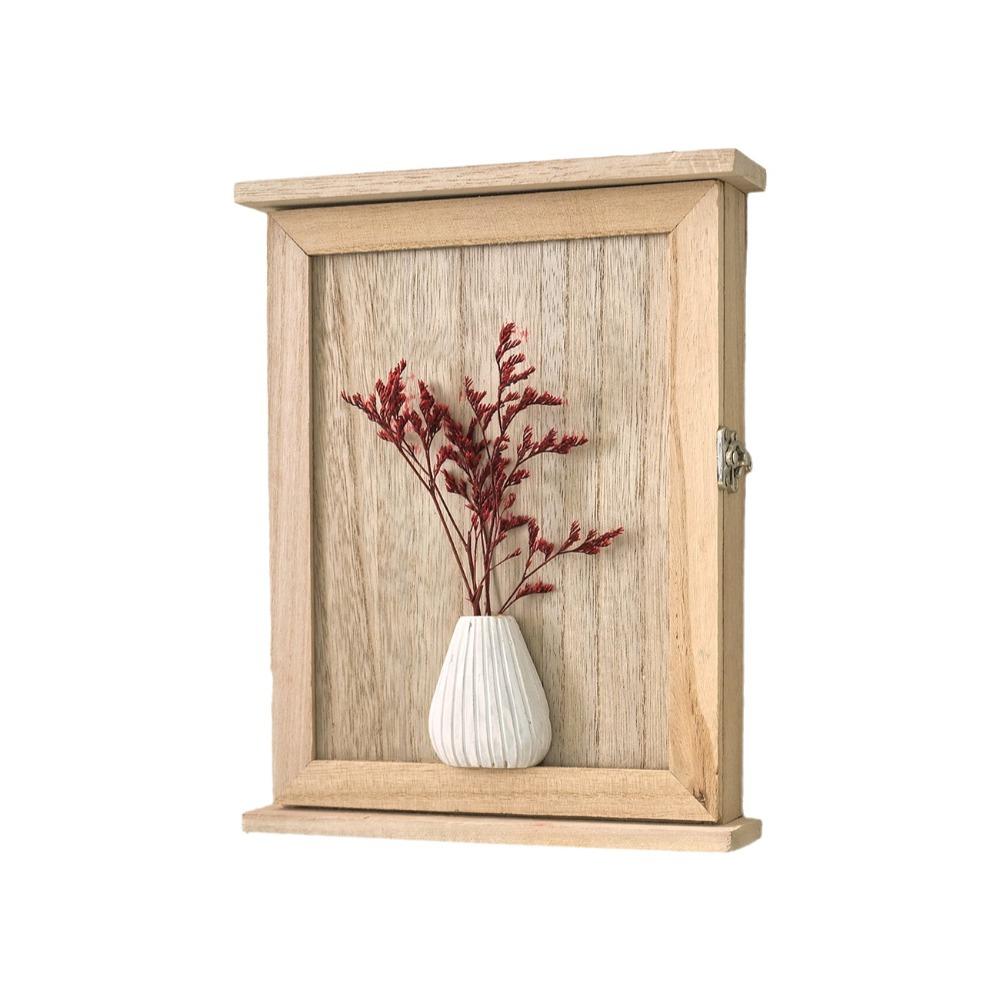 Rustic Cabinet Key Rack Square Entryway Storage Box Wall-Mounted Key Storage Box  Bedroom Style B