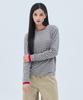 BAKKEN [Femmes] T-shirt doux à rayures multiples à manches longues Bk4341 (3 couleurs)