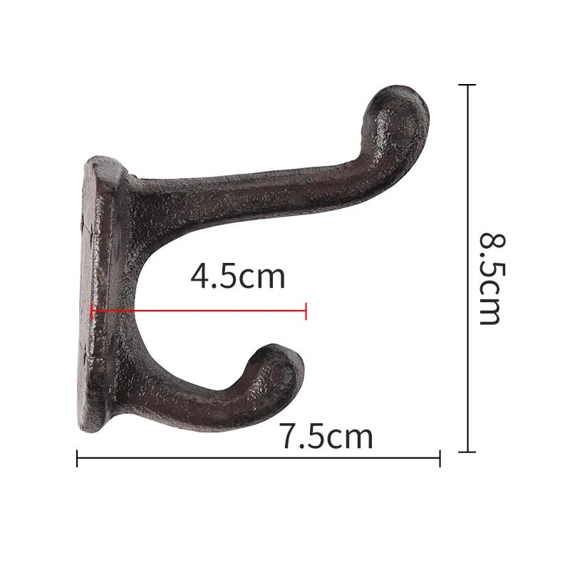 4 шт. Европейский ретро крючок Металлическое железо Искусство Черный Крючок для одежды Настенный для туалета Прихожая Крючок для ключей Украшение стены гостиной