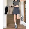 Elastic waist drawstring tooling skirt women's summer new spicy cool high waist design sense niche A-word skirt