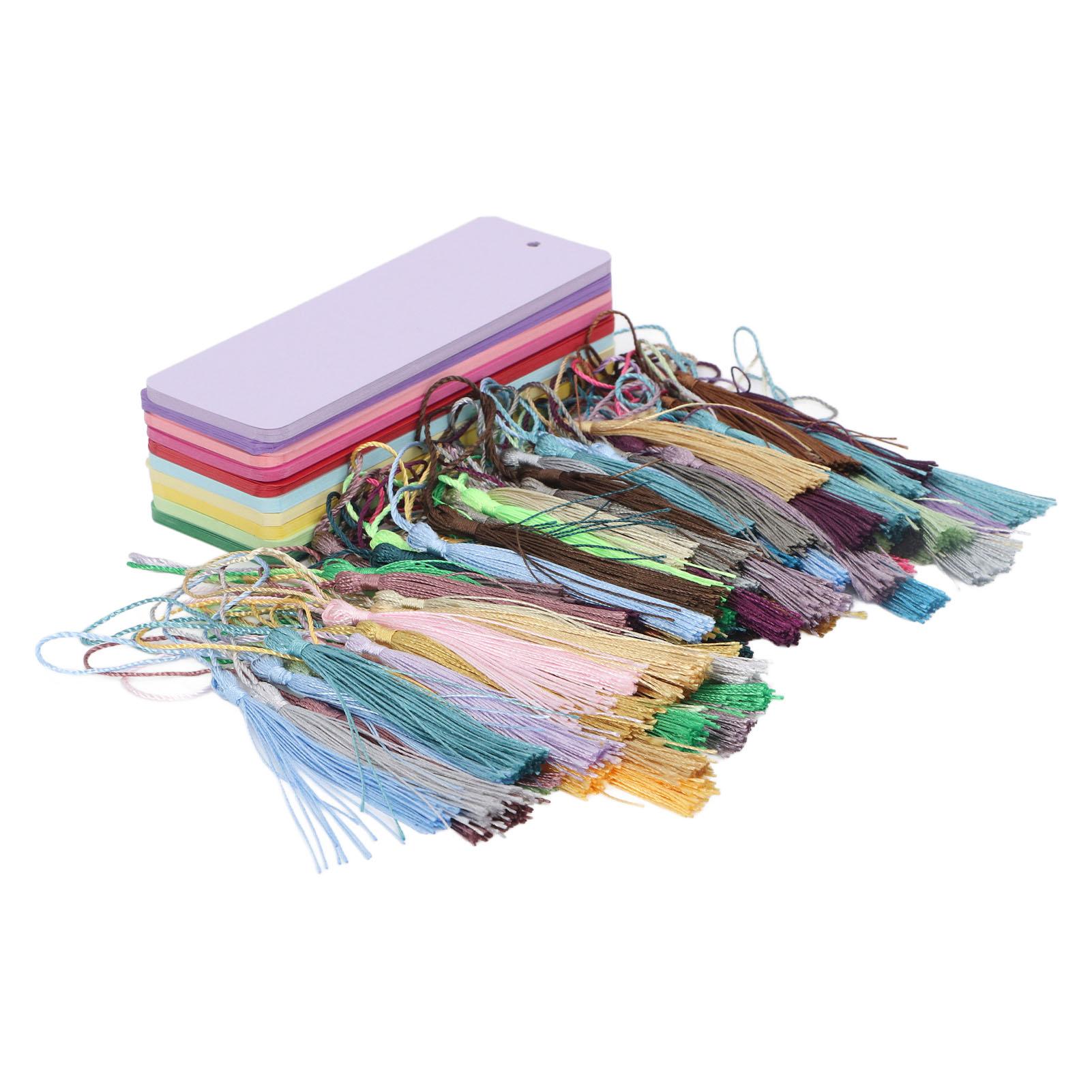 

100 наборов пустых цветных закладок из картона, многоцелевые инновационные пустые бумажные закладки с цветными