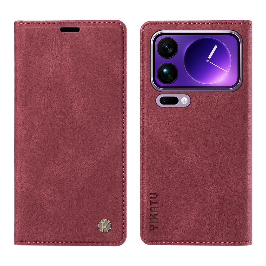 For Xiaomi 17 Pro Max Leather Cover YIKATU YK-004 Skin-Touch Wallet Phone Cases