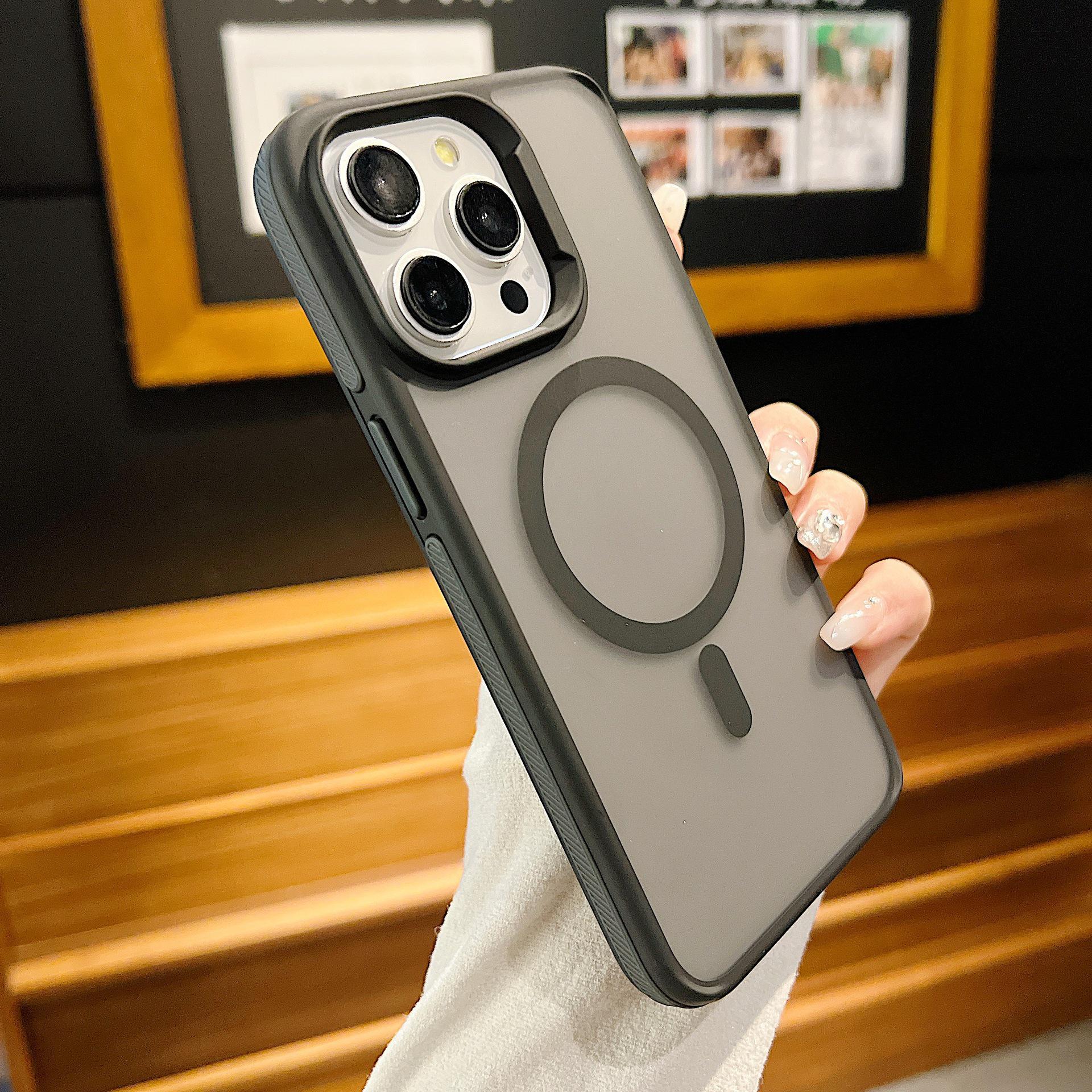 

Apple 16 Pro Max & iPhone 15/14/13 Двоколірний магнітний протиударний матовий чохол iPhone 14 Plus