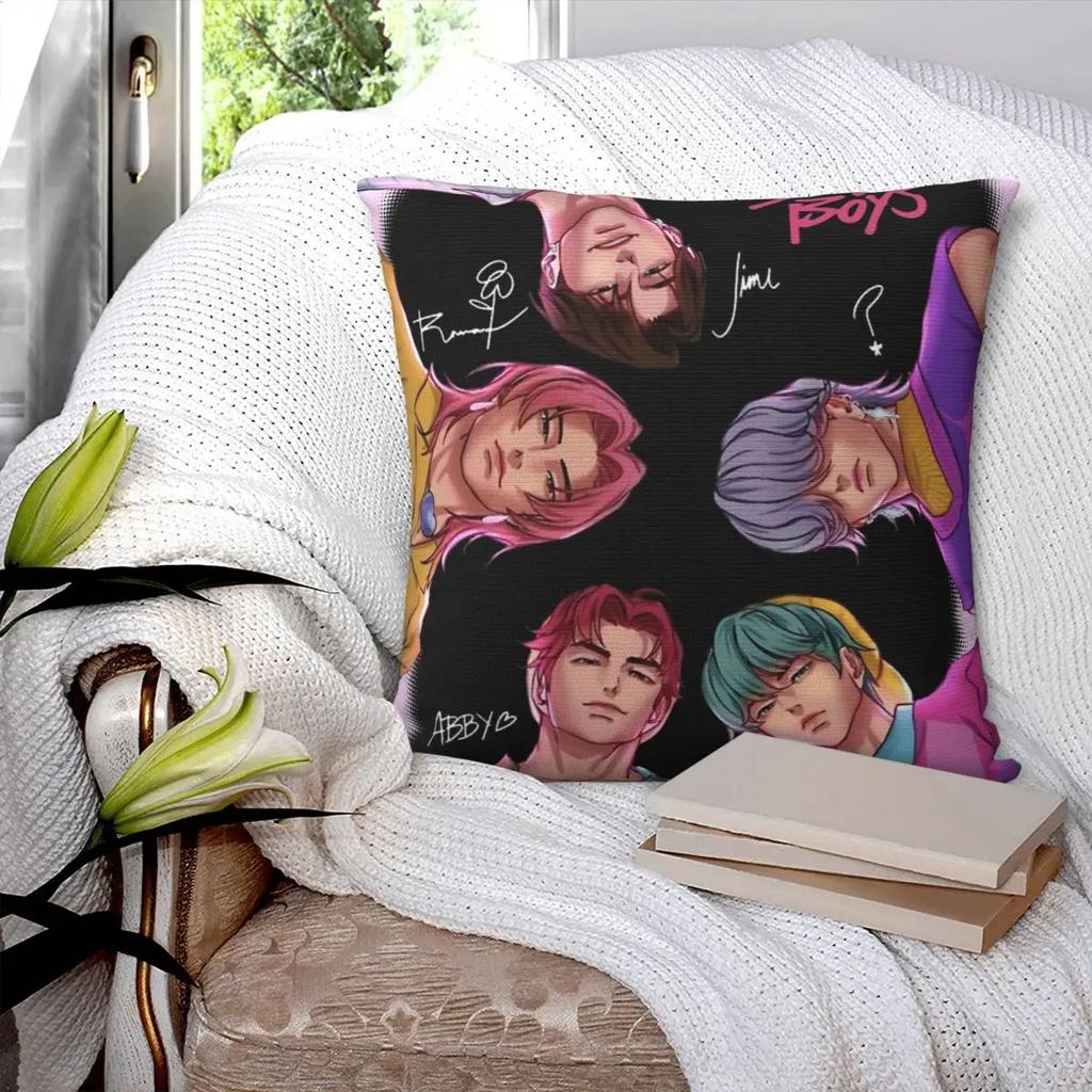 Saja Boys Kpop Dämonenjäger Rosa Kissenbezug Weicher Polyester Kissenbezug Geschenk Dekokissenbezug Zuhause Reißverschluss
