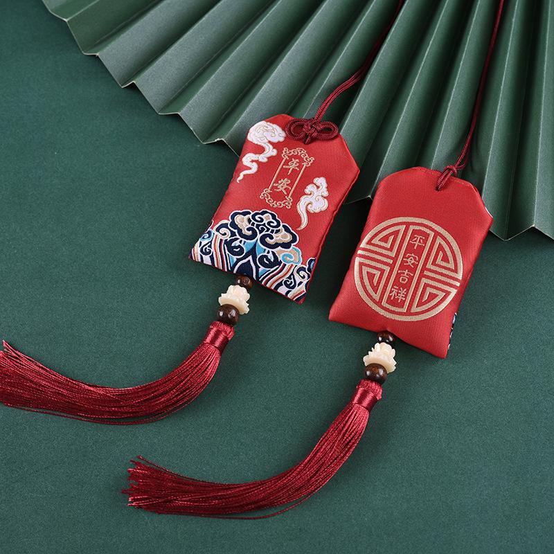 Chinese Style Brocade Embroidered Bag Embroidery Sachet Cloth Pouches Tassel Pendant Drawstring Lucky Bag Wedding Favors Gift