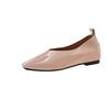 Fashion Square Toe Shallow Mouth Single Shoe 2025 Autumn New Leather Women's Temperament Flats Casual Solid Color Slip on Mocasines