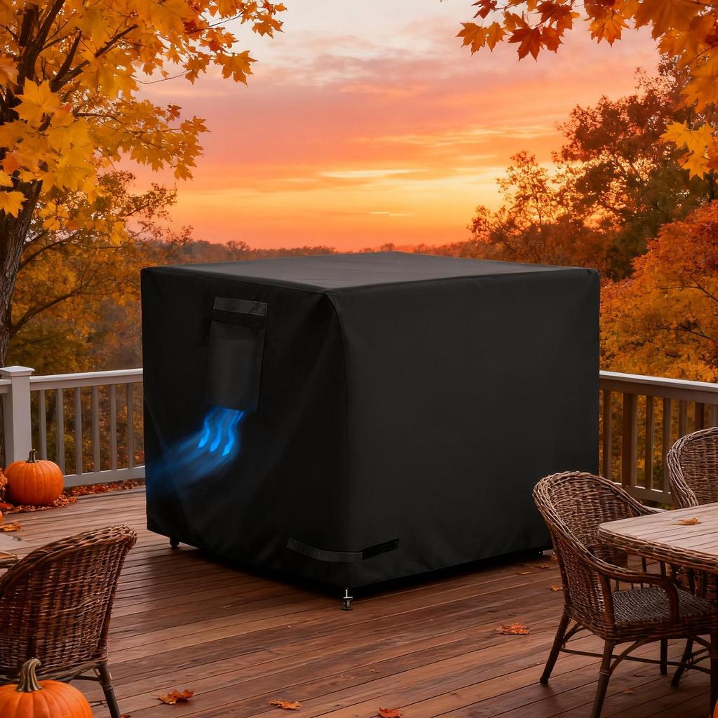 Square Fire Pit Cover 30 Inch Waterproof Shield Fire Pit Table Cover For Patio Porch Camping Indoor Outdoor Home Yard
