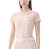 FILA Athletics Solid Logo Sports Leisure Knit Short Sleeve T-Shirt Women tops Light-Pink Orange A11W225130F-OR