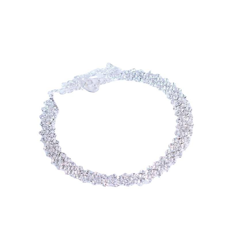 Jane's New Rhinestone Anklet, Simple Diamond-set Cross Foot Decoration, Fashionable and Personalized Women's Jewelry