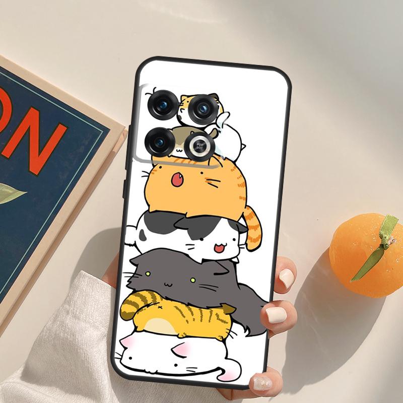 Cute Cartoon Cats Collage Case For OnePlus 13T 10T 10R 12R 13R 15 13 12 11 10 9 Pro Nord CE 5 2 3 4 Lite N20 N30 Cover