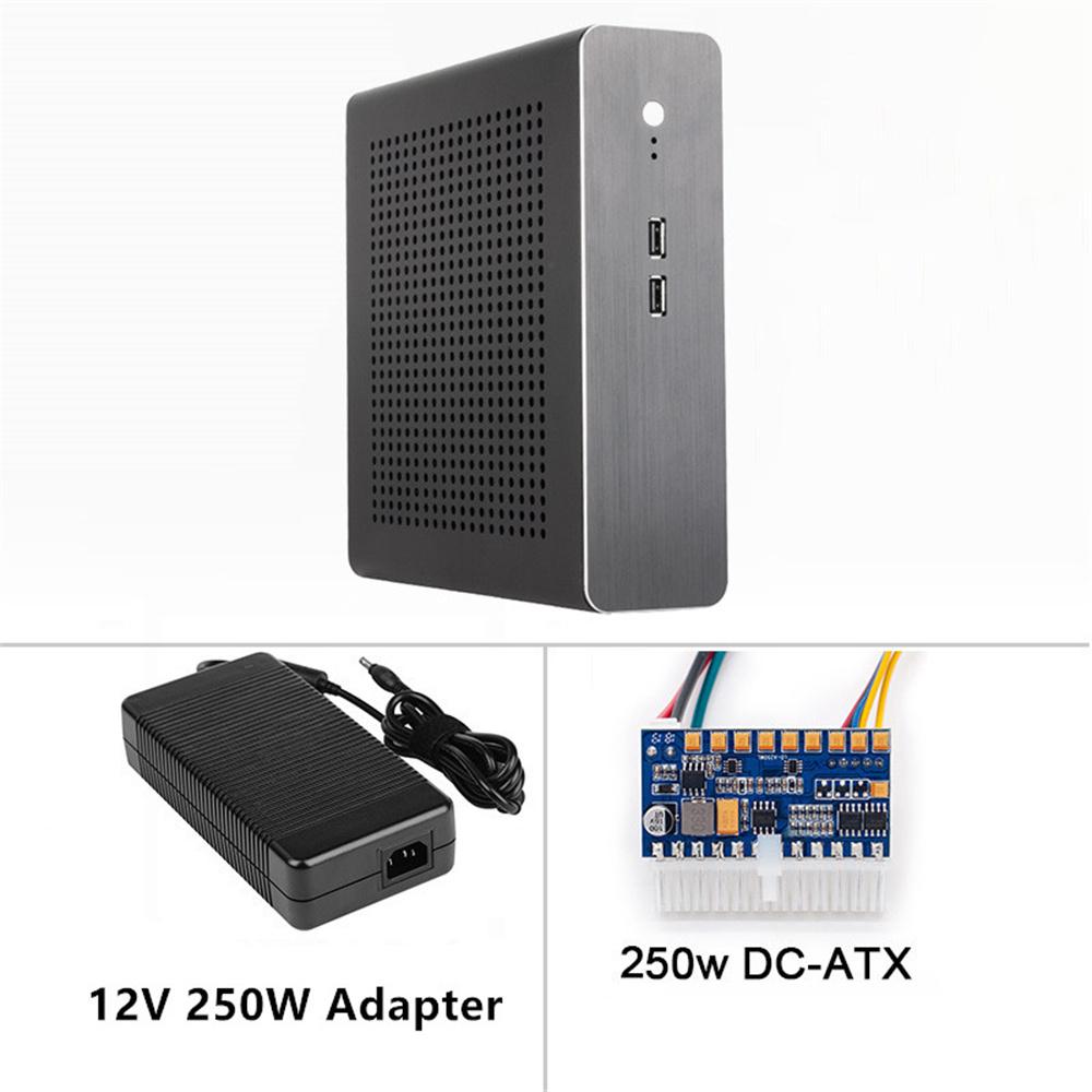 All Aluminum Mini Case HTPC USB2.0 Desktop Computer Case With 250W Power Supply