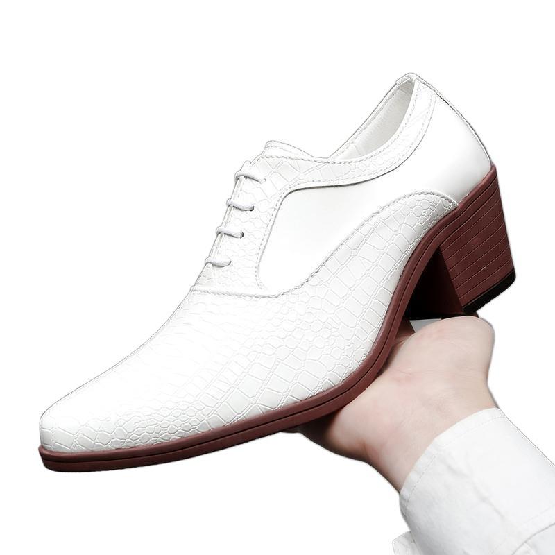 Höhenvergrößernde Schuhe Herren Low-Top Rot Britischer Stil Herren 2025 neue Lederschuhe Herren Business-Lederschuhe