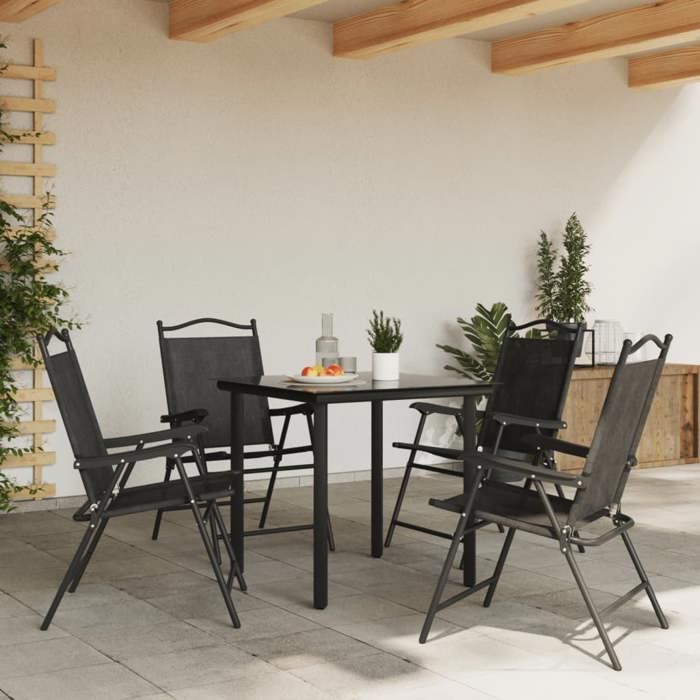 VidaXL Chaises de jardin pliables lot de 4 en acier et textilène, siège de jardin, chaise de patio, chaise à manger de 3157287