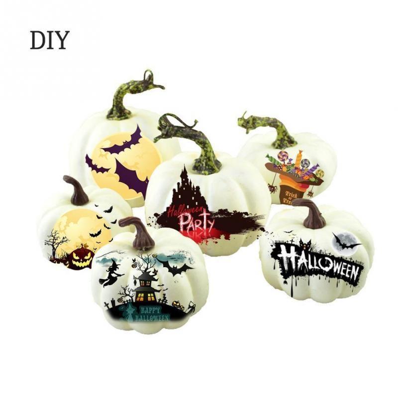 6Pcs Mini White Simulation Pumpkin Fashion Halloween Foam Craft Festival Supplies Decoration